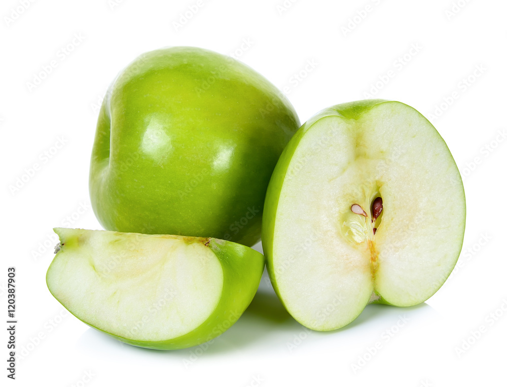 Green apple isolated on the white background