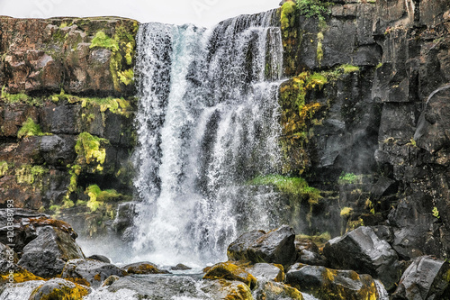 Picturesque Waterfall in island Iceland