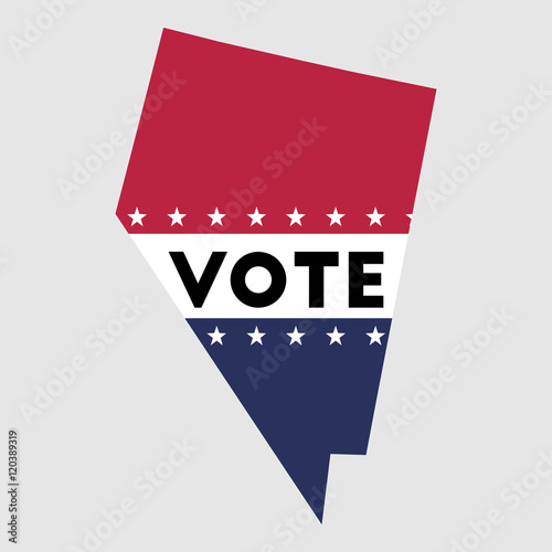 Vote Nevada state map outline. Patriotic design element to encourage voting in presidential election 2016. vote Nevada vector illustration.