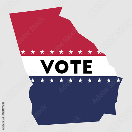 Vote Georgia state map outline. Patriotic design element to encourage voting in the presidential election 2016. Georgia vector illustration.