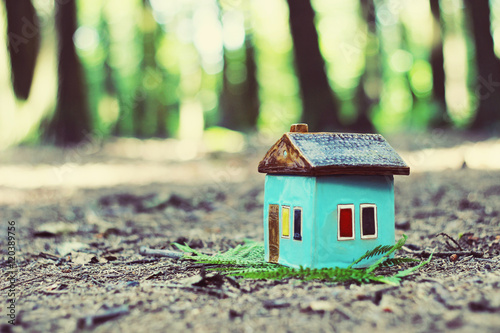 toy handmade ceramic house outdoor
