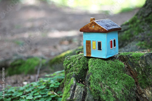 toy handmade ceramic house outdoor
