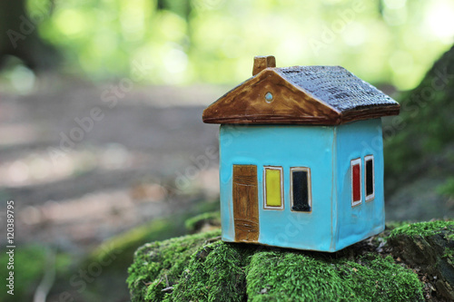 toy handmade ceramic house outdoor
