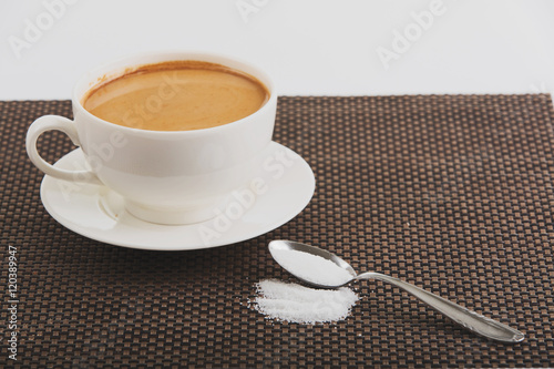 Coffee cup and suggar photo