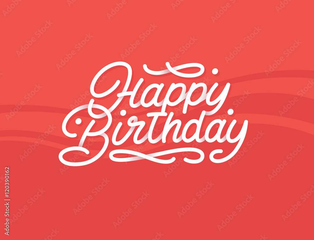 Happy birthday premium lettering with beautiful shadows