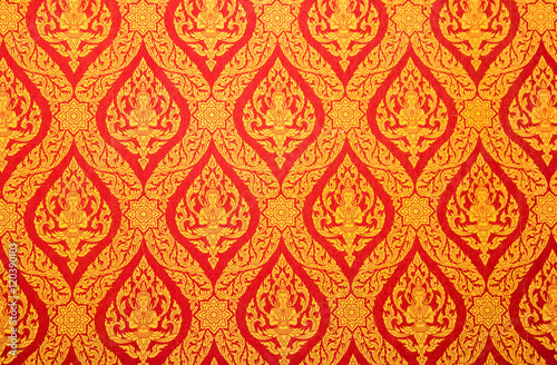 Photography The art on a wall in temple of Thailand.
