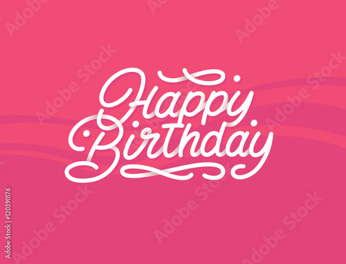 Happy birthday premium lettering with beautiful shadows