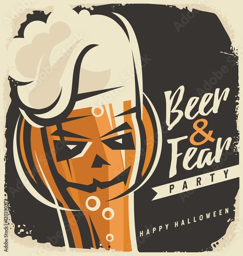 Halloween party invitation design concep