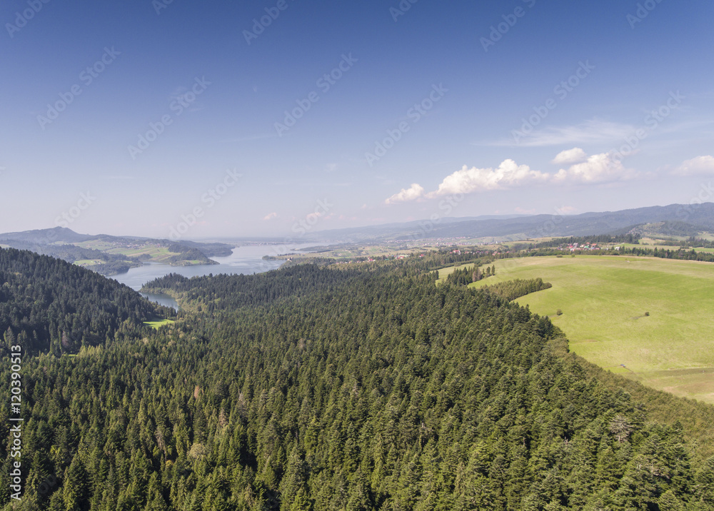 Panorama from Pieniny to Czorsztyn Lake and Tatra Mountains - Po