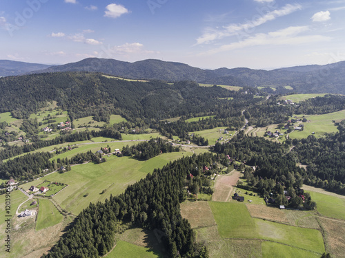 Mountain landcsape at summer time in south of Poland. View from photo