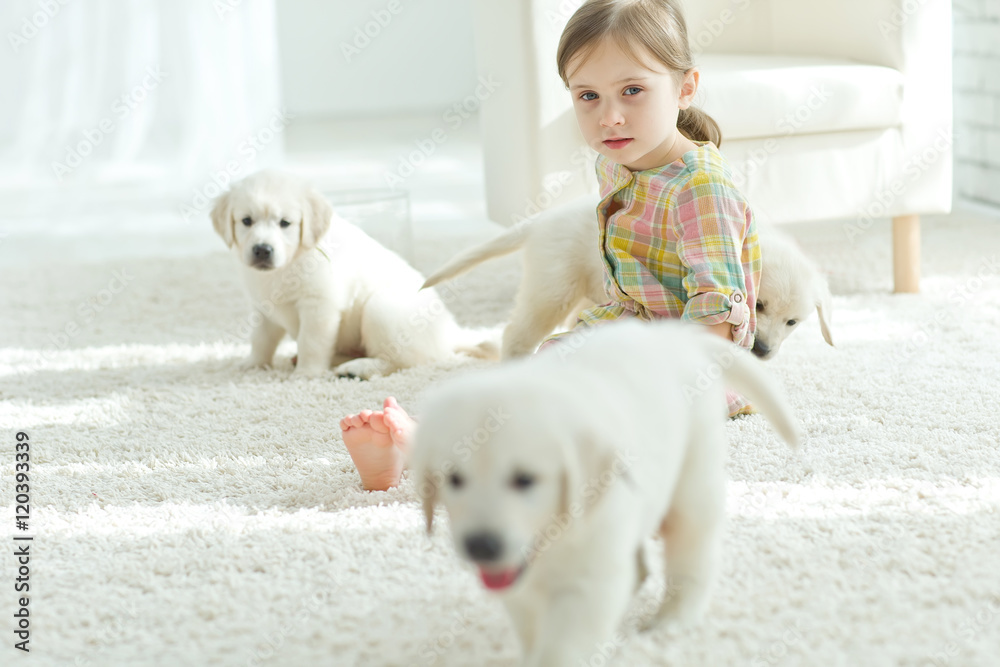 Child and dog 