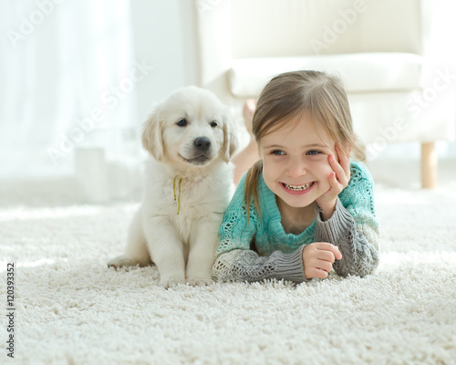 Child and dog 