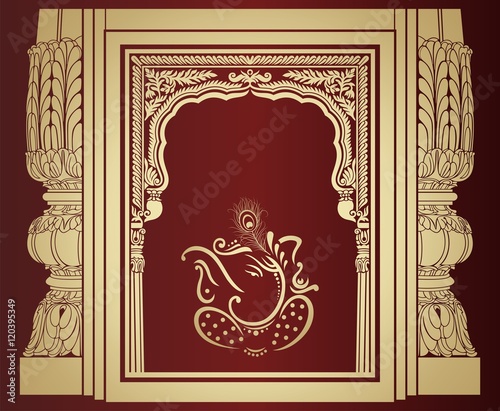 Ganesha, wedding card, royal Rajasthan, India