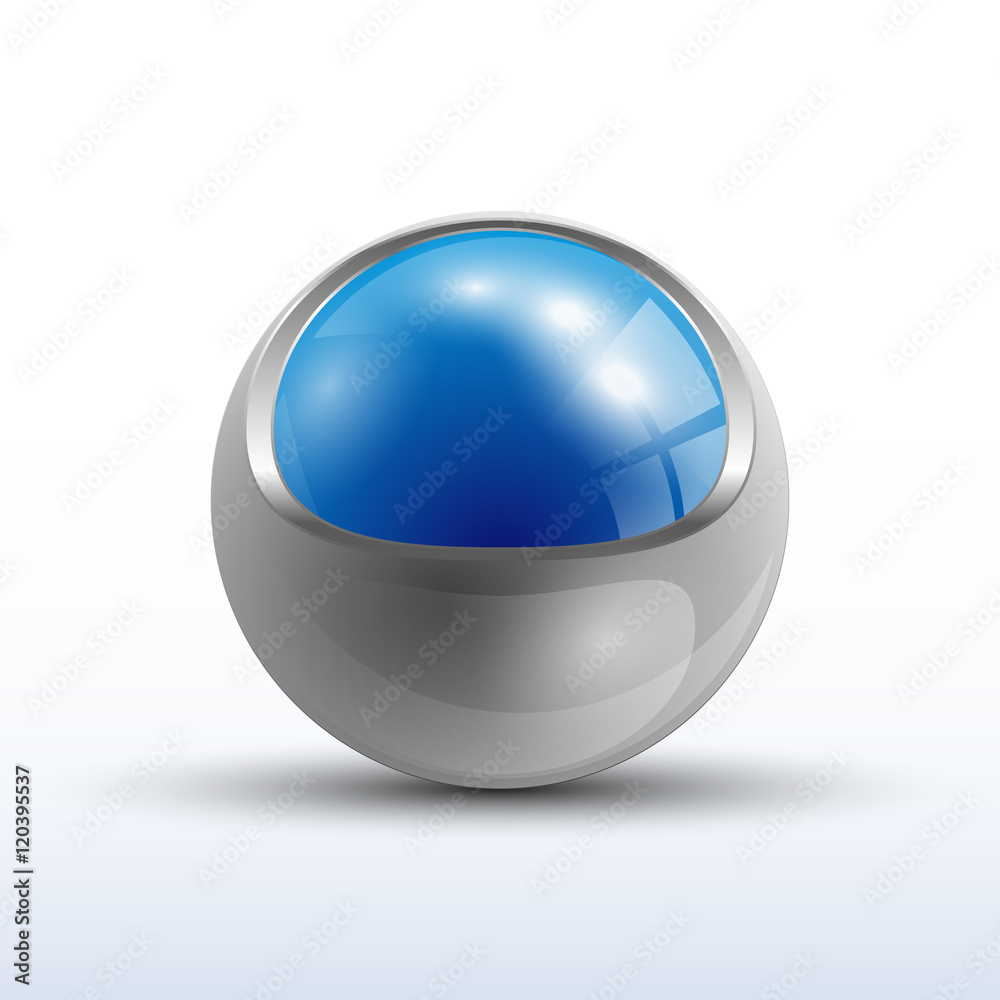 Blue sphere inside the metal sphere, abstract background, vector Blue sphere inside the metal sphere, abstract background, vector