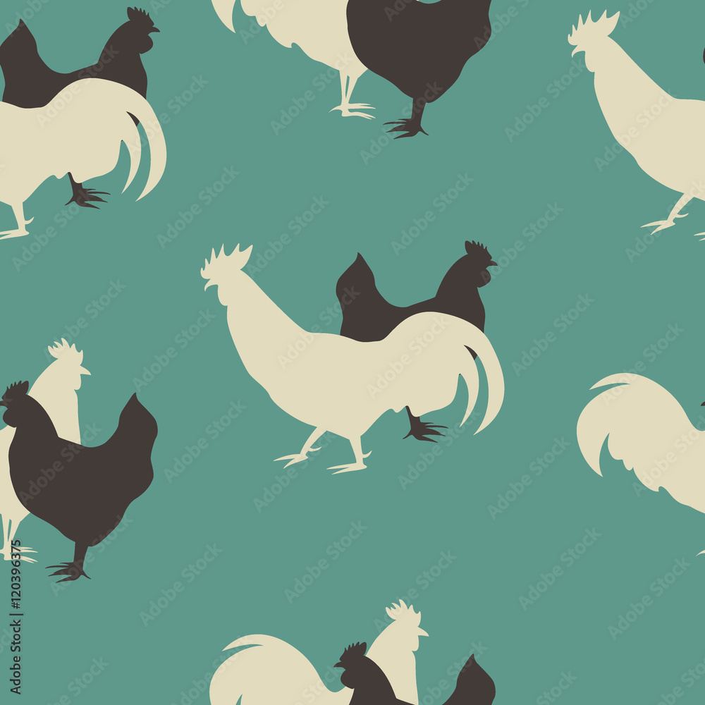 Chicken seamless pattern Stock Vector | Adobe Stock