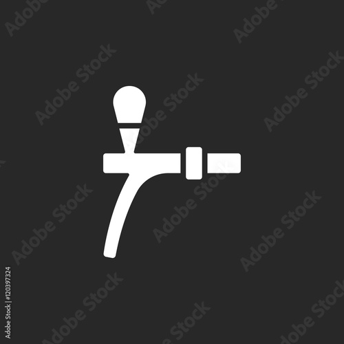 Beer tap sign simple icon on background