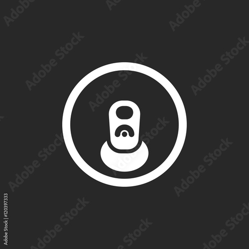 Top view of beer can opened sign simple icon on background