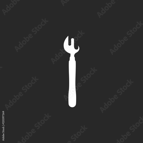 Bottle can beer opener sign simple icon on background
