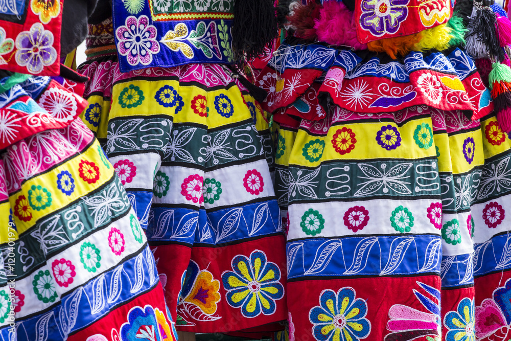 Peruvian dancers at the parade in Cusco. People in traditional clothes. Peruvian dancers at the parade in Cusco. People in traditional clothes.