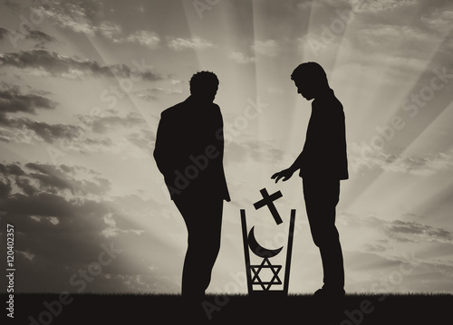 Man atheist throws all religions in the trash