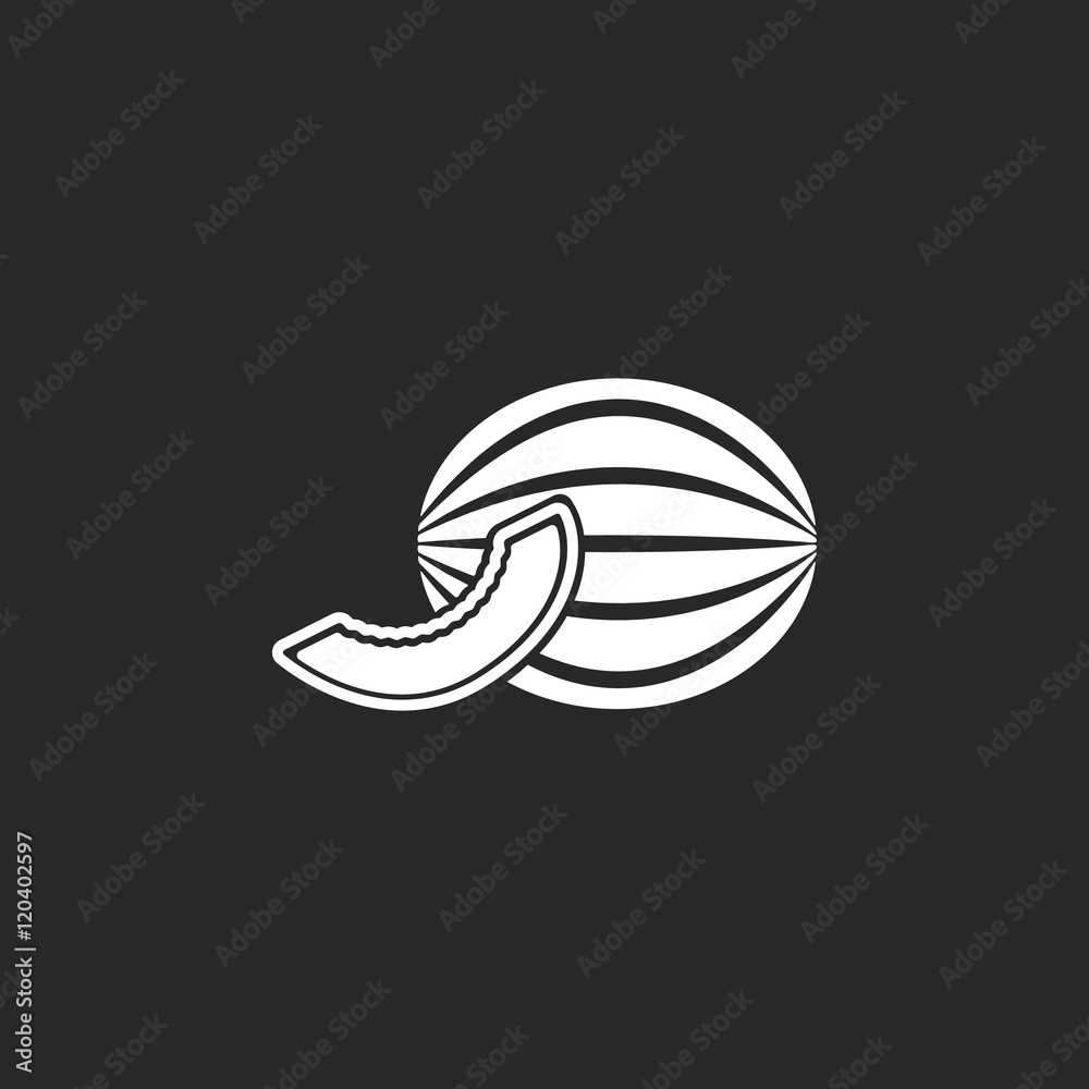 Melon sign simple icon on background Stock Vector Adobe Stock