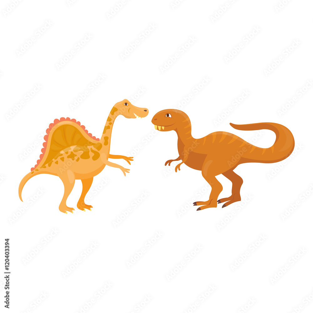 Cartoon dinosaur vector illustration.