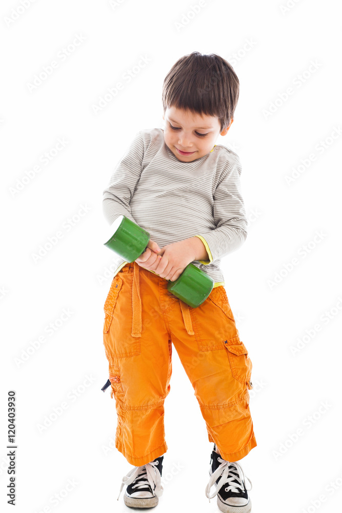  Playing with a dumbbell