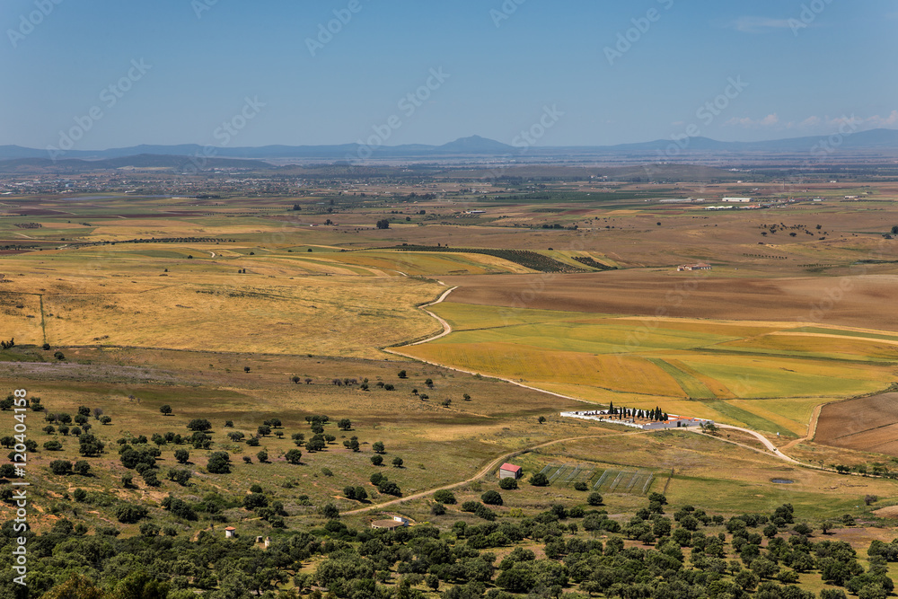 Landscape from Magacela in Extremadura. Spain.