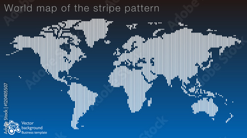 World Map #Striped Pattern