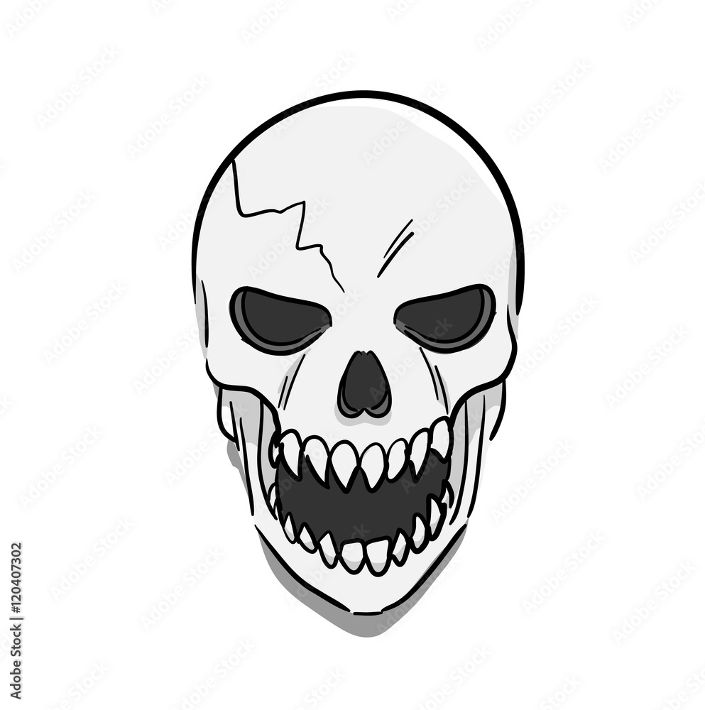 Scary skull vector Drawing art of cartoon scary horrible skull face vector  illustration  CanStock