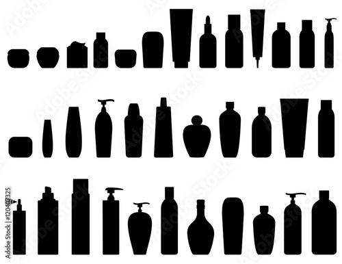 black cosmetic icon set