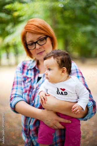  Proud mom holding baby