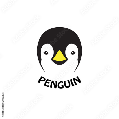 Little penguin head designed using outline graphic vector.