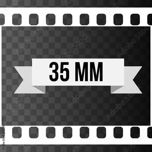 Vector 35 mm Film Strip Illustration on transparent