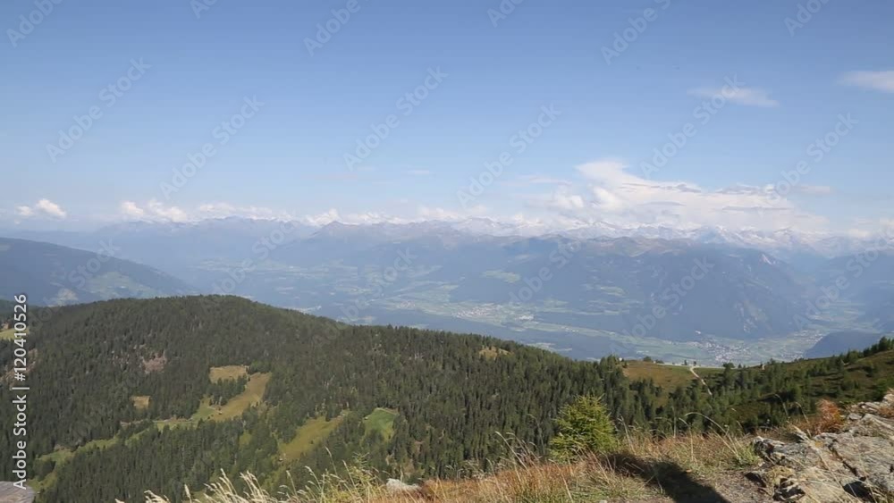 Panoramic view from kronplatz on Puster Valley - dolomites alps Panoramic view from kronplatz on Puster Valley - dolomites alps