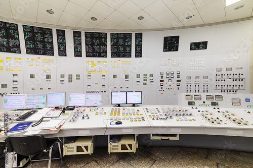 The central control room of nuclear power plant.