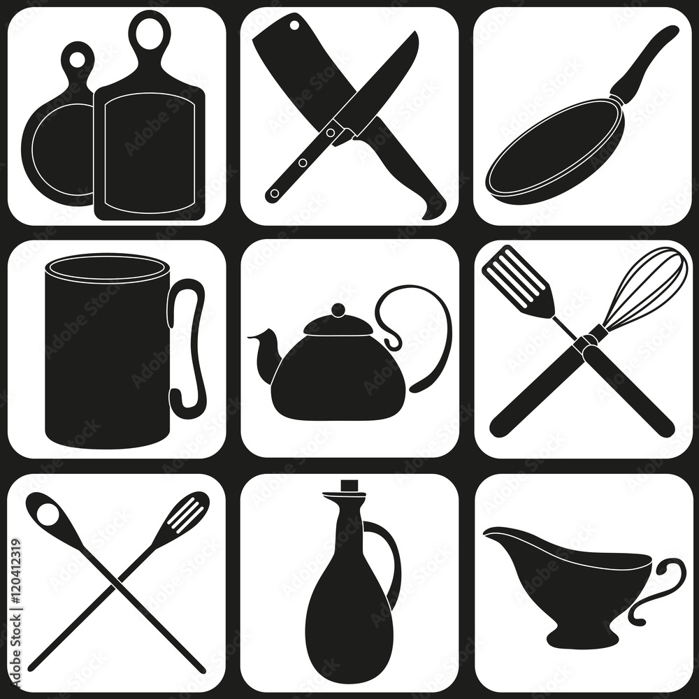 icon set of kitchen utensils icon set of kitchen utensils