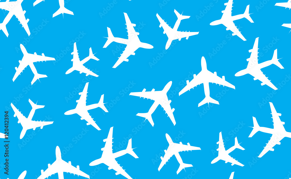 Vector seamless pattern of aircraft. Vector seamless pattern of aircraft.