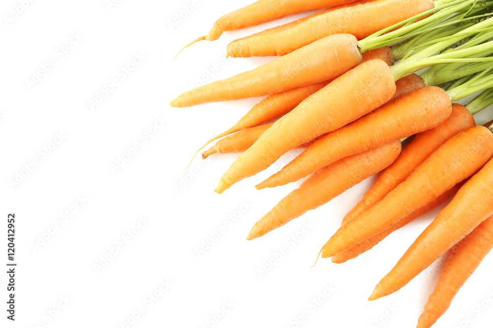 Fresh carrots isolated on a white background Fresh carrots isolated on a white background