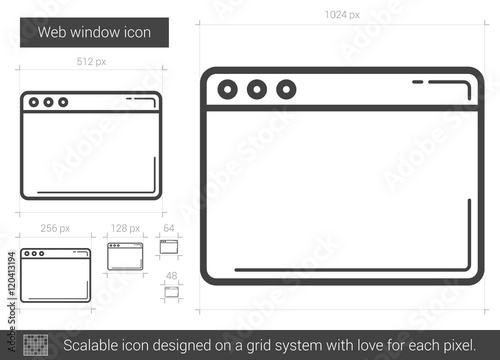 Web window line icon.