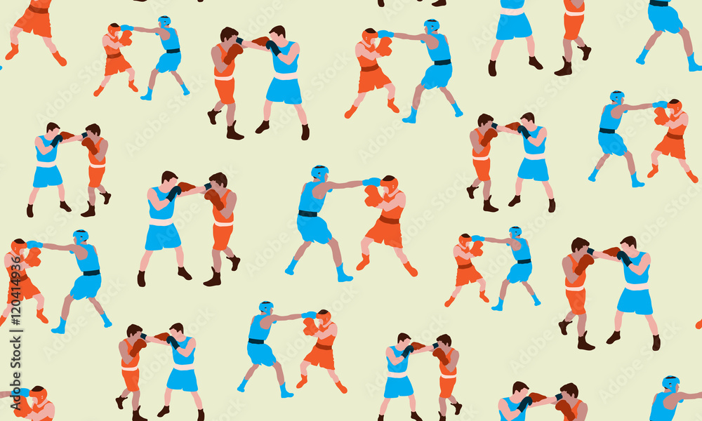 Vector seamless background of Boxing