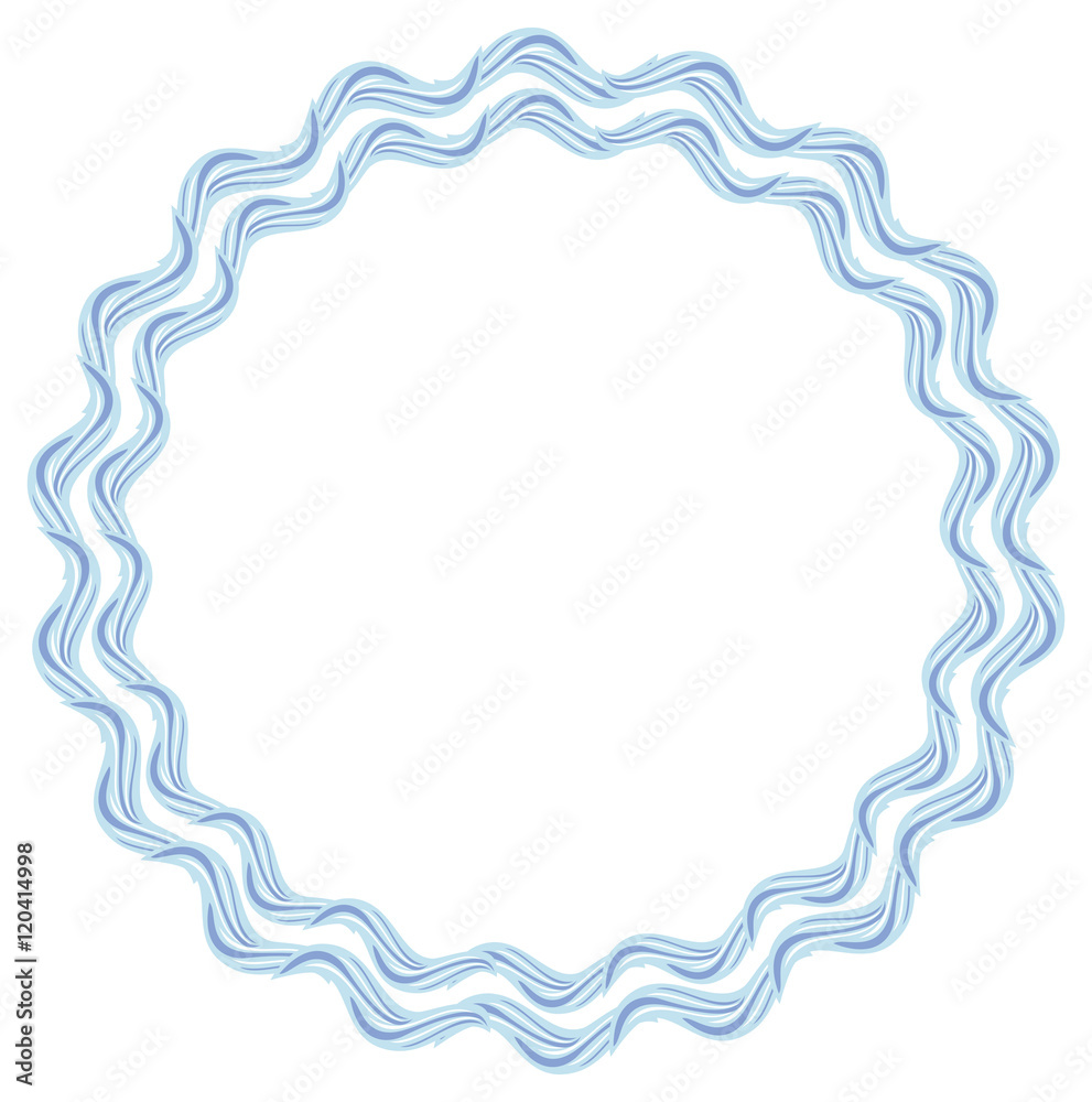 Round vector frame with empty space for text or picture. Blue round frame suitable for different greeting cards, invitations, backgrounds, prints, winter decorations. Round vector frame with empty space for text or picture. Blue round frame suitable for different greeting cards, invitations, backgrounds, prints, winter decorations.
