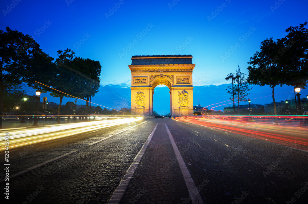  Arc de Triumph at evening, Paris, France