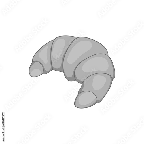 Croissant icon in black monochrome style isolated on white background. Food symbol vector illustration