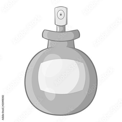 Spray bottle icon in black monochrome style isolated on white background. Tool for disinfection symbol vector illustration