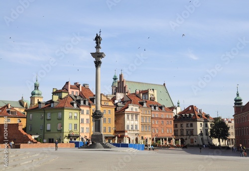 view of Warsaw old town in Poland during summer 