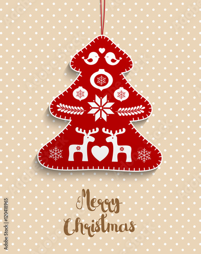 Christmas decoration in scandinavian style, illustration