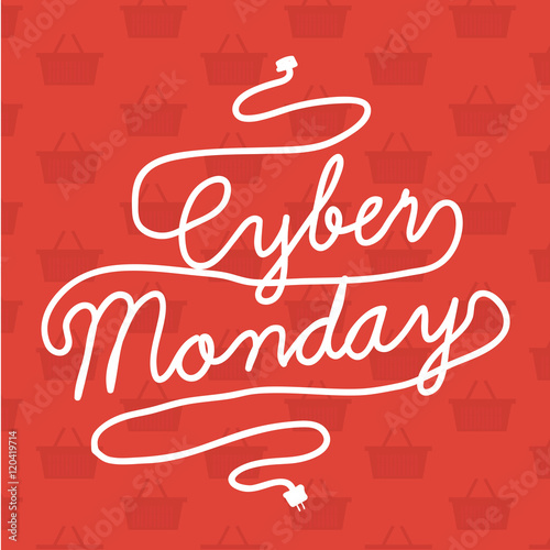 cyber monday handwritten illustration on backdrop