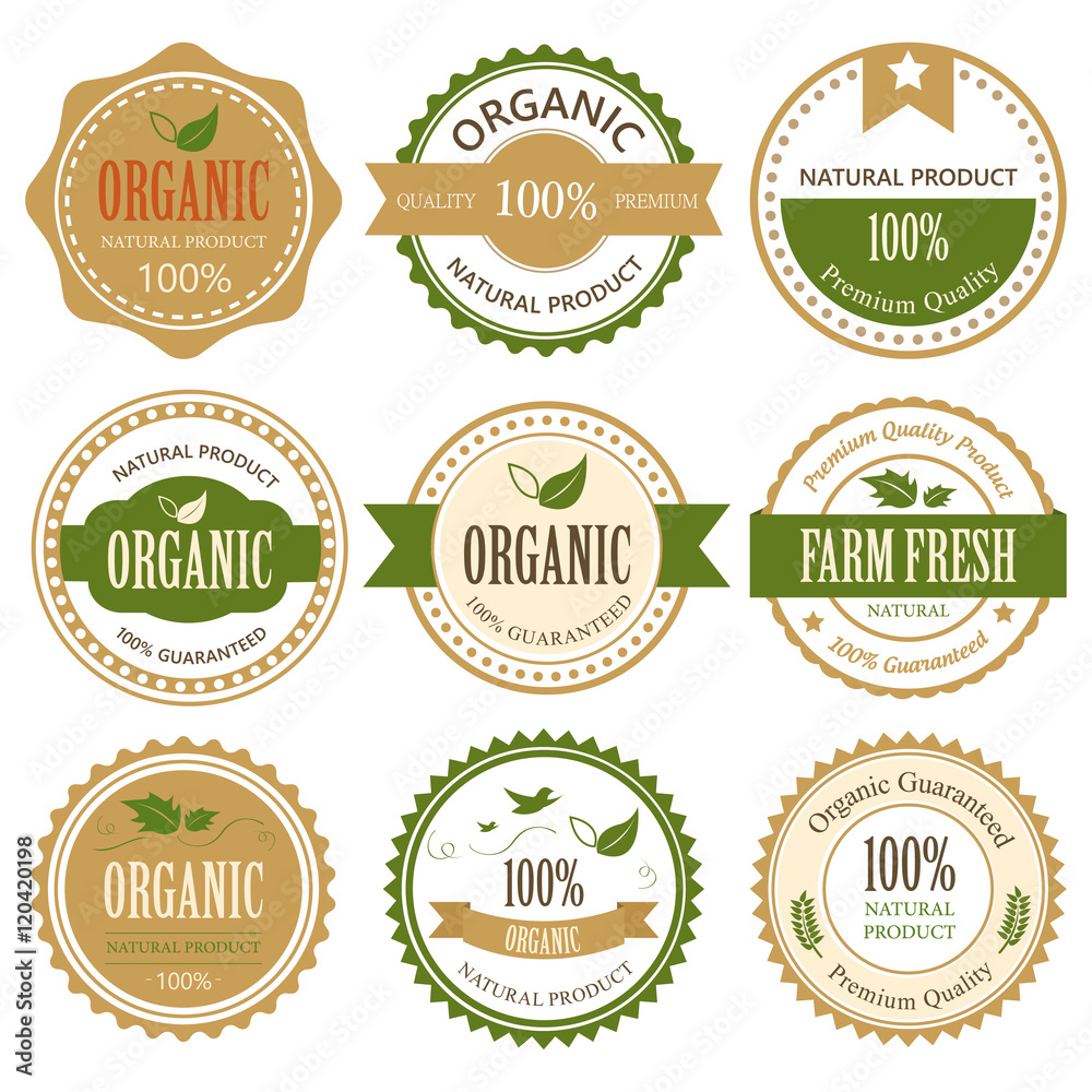 Set of Fresh Organic Label and Element. Set of Fresh Organic Label and Element.
