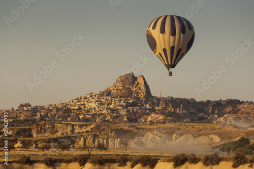Hot air balloon flying over spectacular Cappadocia - Uchisara vi